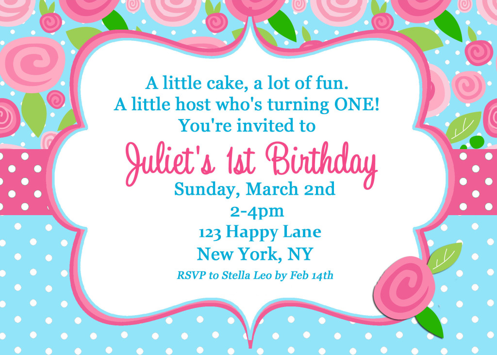 Shabby Chic Invitation First Birthday