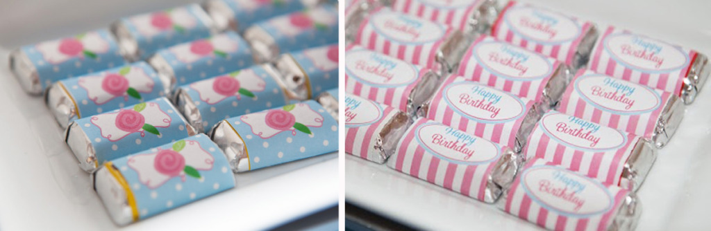 mini hershy candy wrappers floral