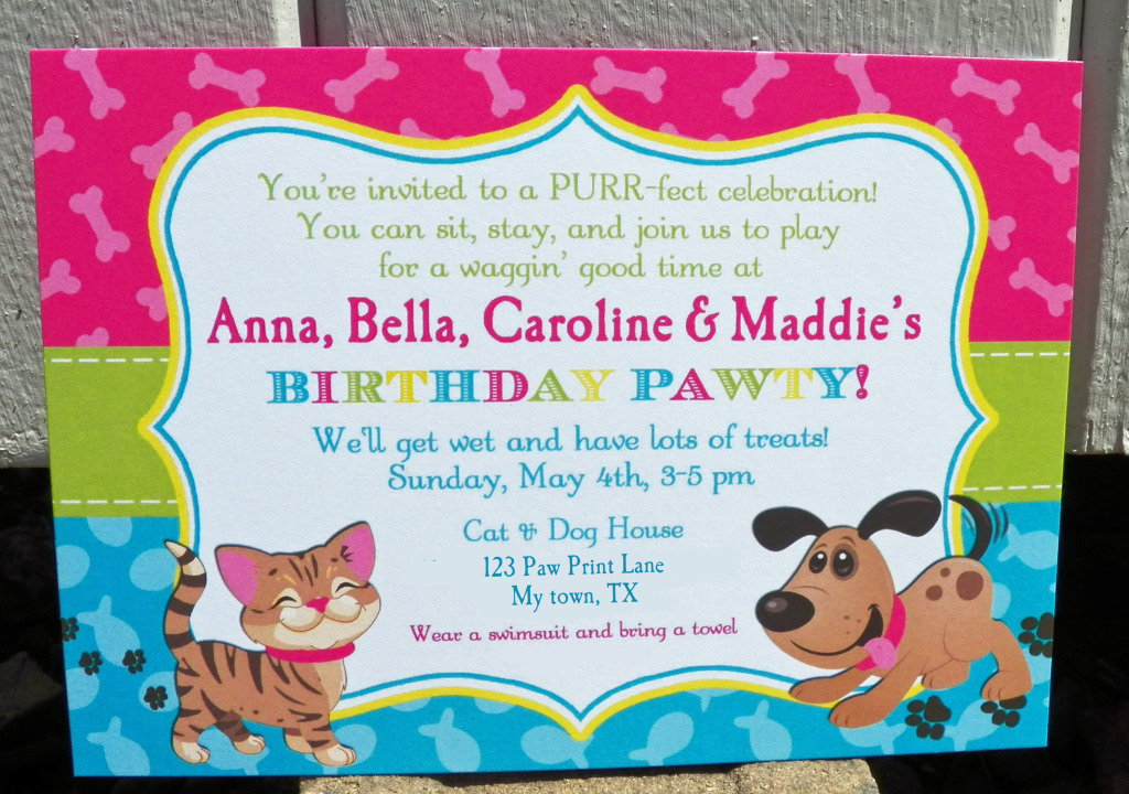 cat dog invitation pub