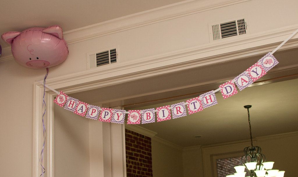 pig birthday banner