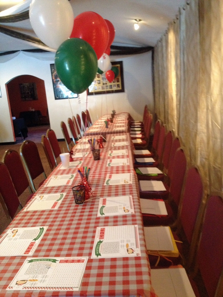pizza party table