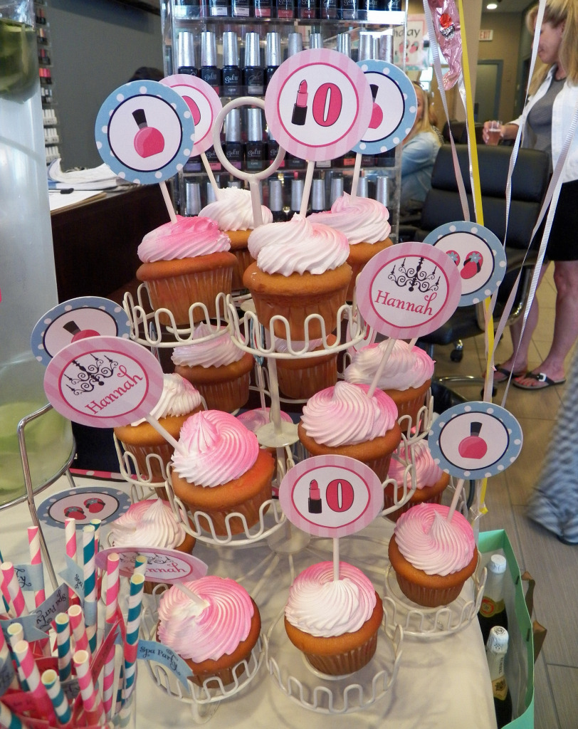 spa cupcake toppers