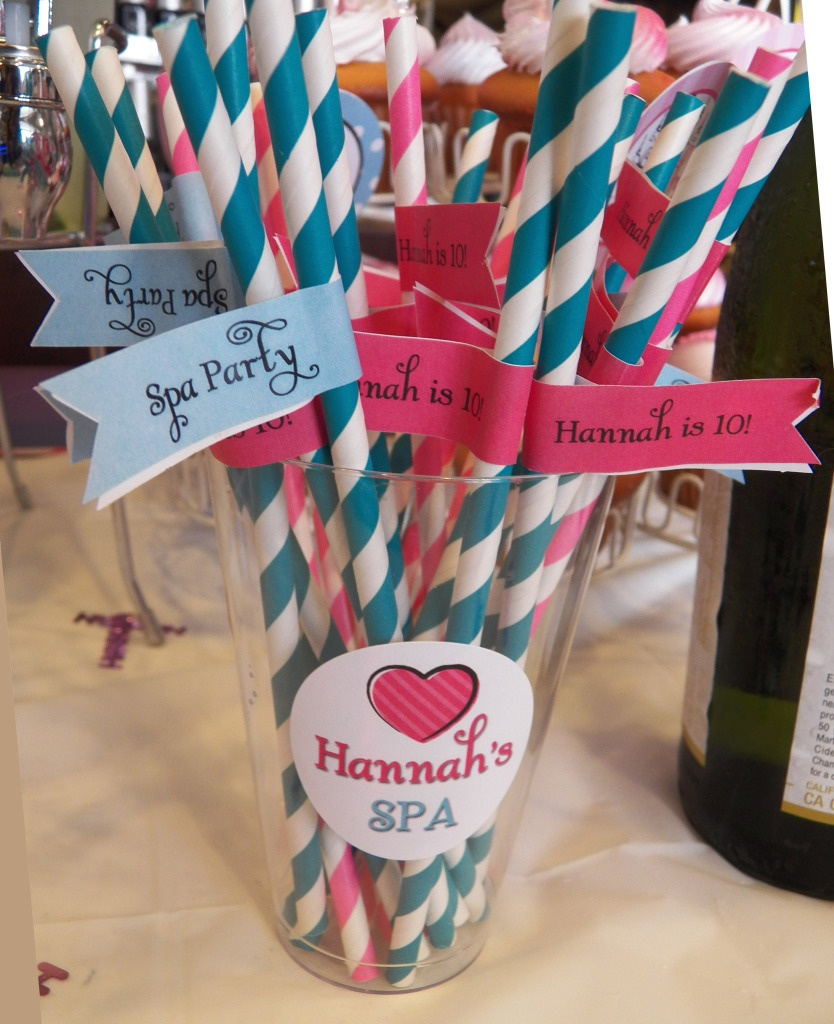 spa cups and straw flags