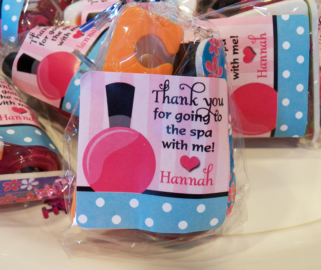 spa favor stickers tags