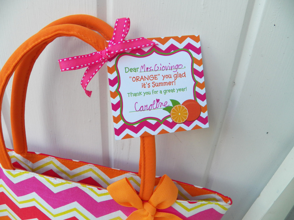 summer teacher gift orange tag