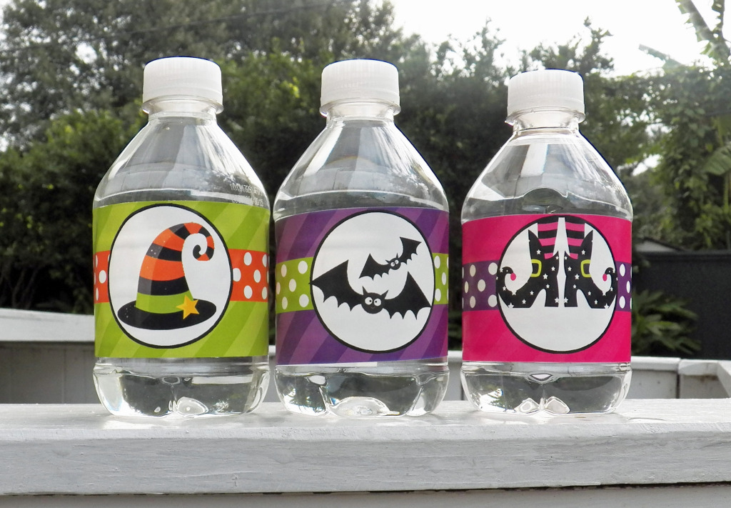 halloween water labels