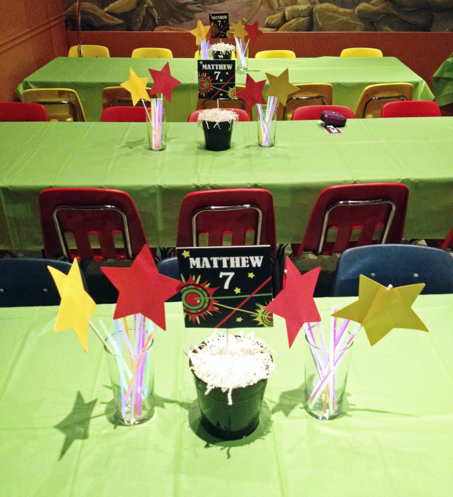 laser tag party tables