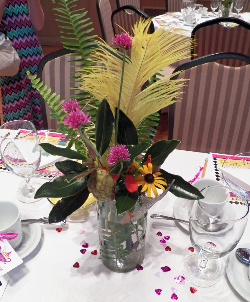 floral centerpieces with plume