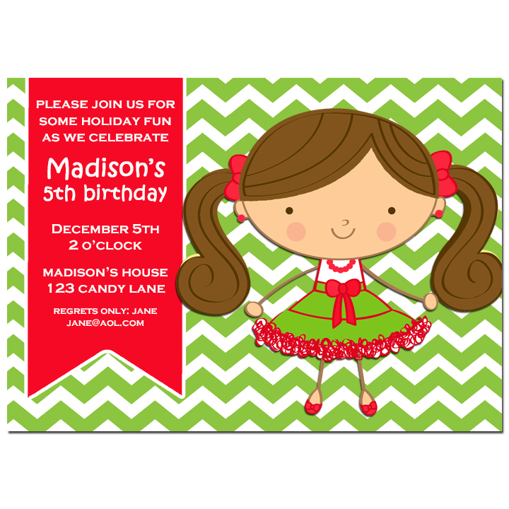 Christmas Party Girl Chevron