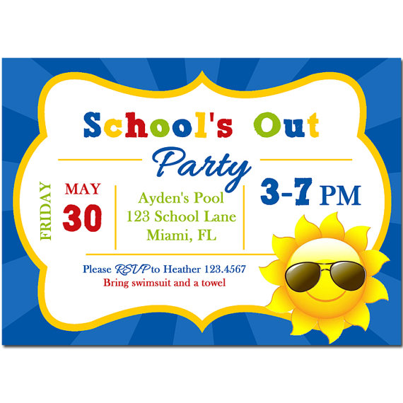 School's Out for Summer Party Invitation - School's Out Collection