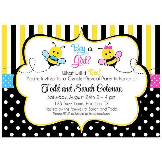 Bee Gender Reveal - Pink and Blue Bee Collection