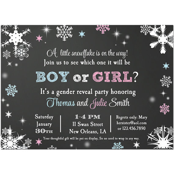 Snowflake Gender Reveal - Baby It's Cold Outside Collection