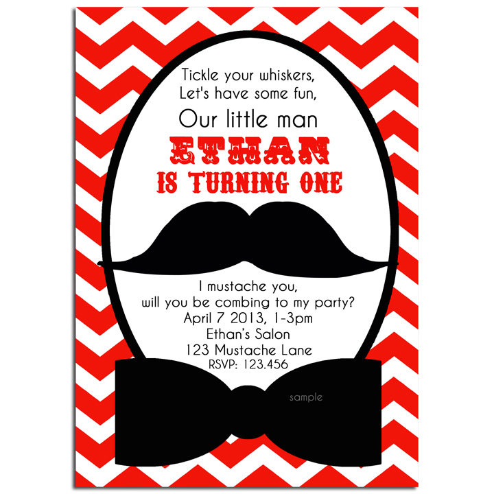 Mustache Bash - Red Chevron