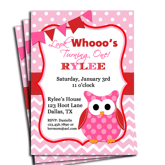 Pink Owl Chevron Dot