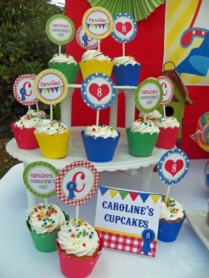 Country Fair Cupcake Toppers - Counctry at Heart Collection