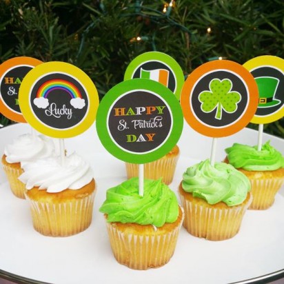 St. Patrick's Day Irish Cupcake Toppers