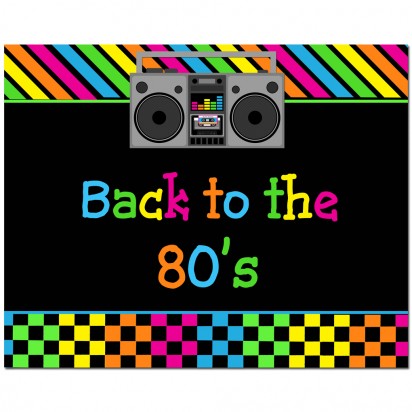 Back to the 80's Party Sign