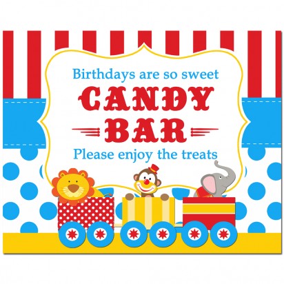 Circus Carnival Candy Bar 8x10" Sign 