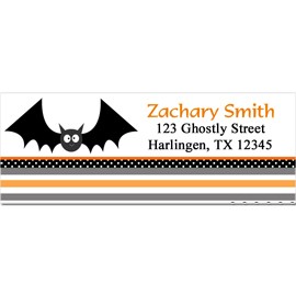 Orange and Black Halloween Return Address Labels 