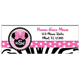 Minnie Mouse Silhouette Glam Return Address Labels