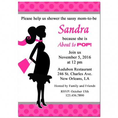 Mom-to-be Silhouette Baby Shower Invitation