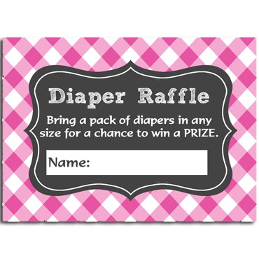 Pink Baby-Q Diaper Raffle Cards 