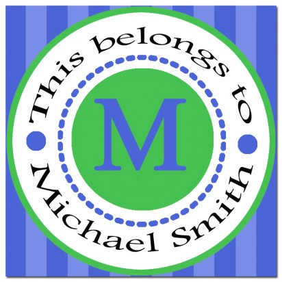 Monogram Back to School Blue and Green