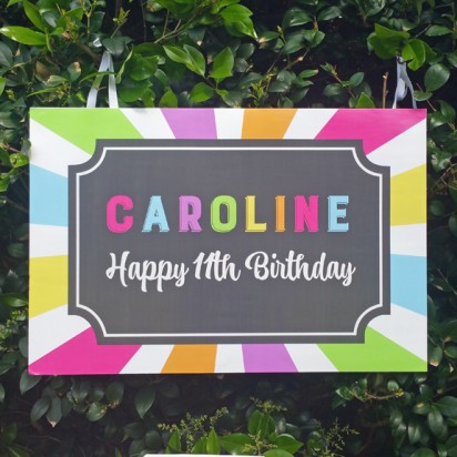 Personalized Poster or Backdrop - Amusement Park Chalkboard 