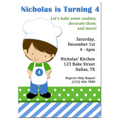 Boy Chef Party Invitation