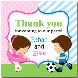 Ballerina Soccer Player Favor Tag by That Party Chick - Ballet Soccer Collection