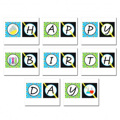 Super Science Happy Birthday Banner