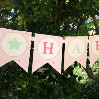 Twinkle Twinkle Little Star "Happy Birthday" Banner 