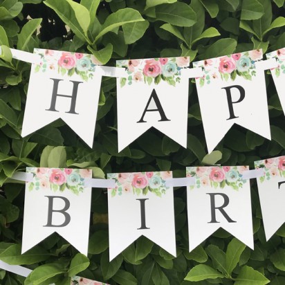 Boho "Happy Birthday" Banner 