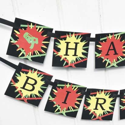 Laser Tag "Happy Birthday" Banner