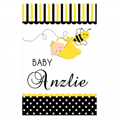 Bee Shower or Birthday Personalized Poster or Backdrop
