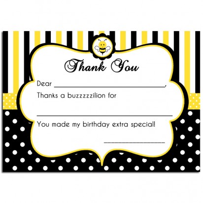 Bee Party Thank You Notes - Sweet Bee 