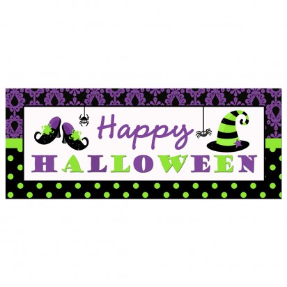 Halloween Chandelier Purple Lime Big Banner - Glam Halloween/ Chandelier
