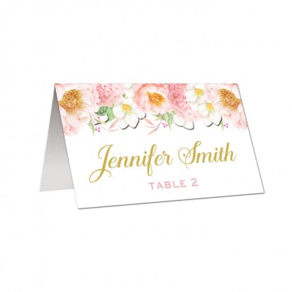Soft Pink and Gold Place Cards Escort Cards