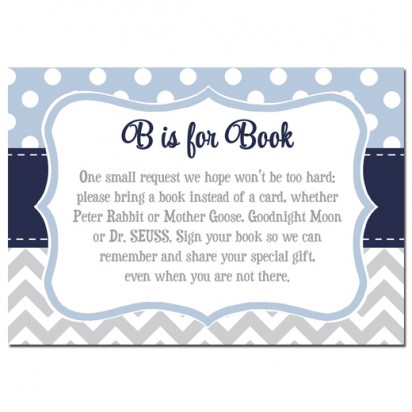 Blue Boy Baby Shower Book Inserts 