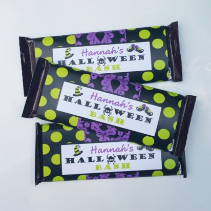 Halloween Chandelier Purple Lime Chocolate Candy Bar Wrappers