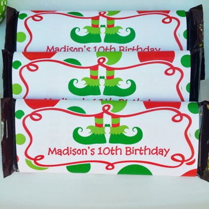 Christmas Elf Feet Regular Size Chocolate Candy Bar Wrappers 