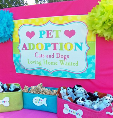 Pet Adoption Poster for Cat and Puppy Dog Party