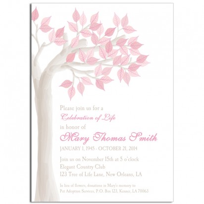 Celebration of Life Memorial Invitation