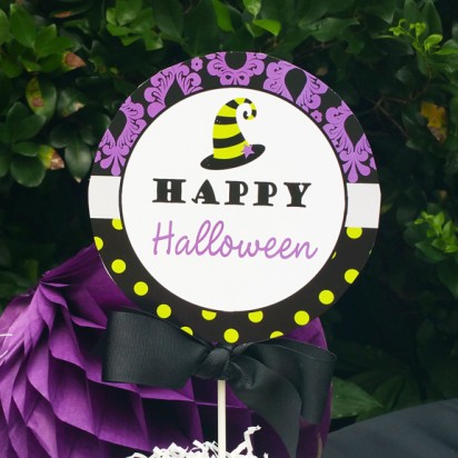 Halloween Purple Lime Centerpiece Topper
