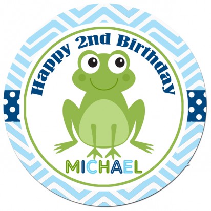 Boy's Frog Birthday Centerpiece Toppers 