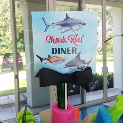  "Shark Reef Diner" Centerpiece Toppers 