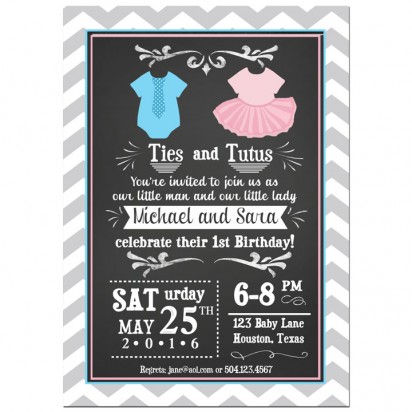 Ties and Tutus Twin First Birthday