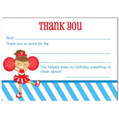 Cheerleader Thank You Notes - Cheer with Me 