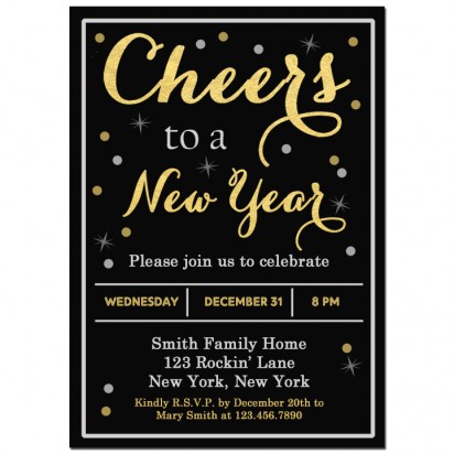 Cheers New Year's Eve Invitation