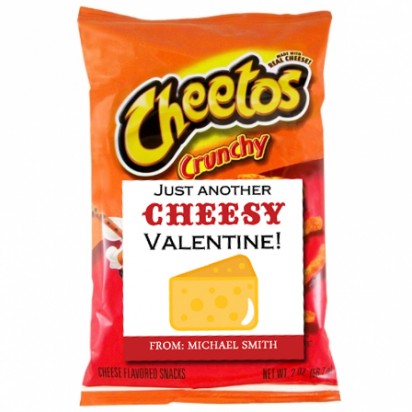 Cheesy Valentine 2.5" Favor Tags Personalized